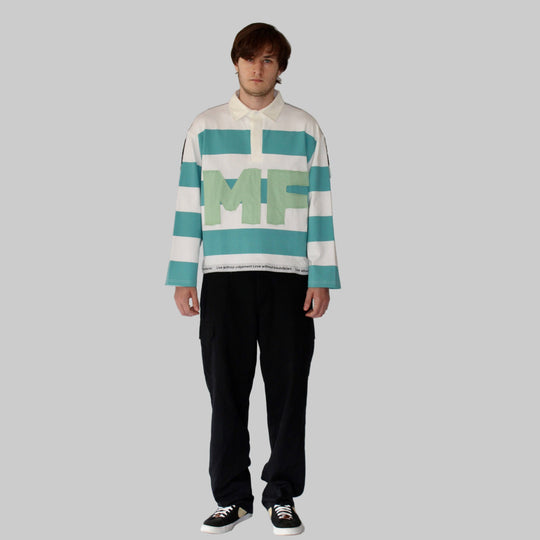 MultiFaceted Rugby Shirt - Teal Sripe