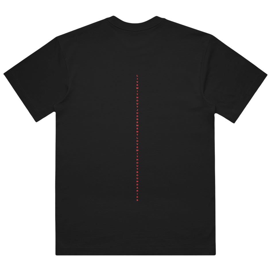 1UBU Men’s Box Tee white streetwear t-shirt with red chest logo
