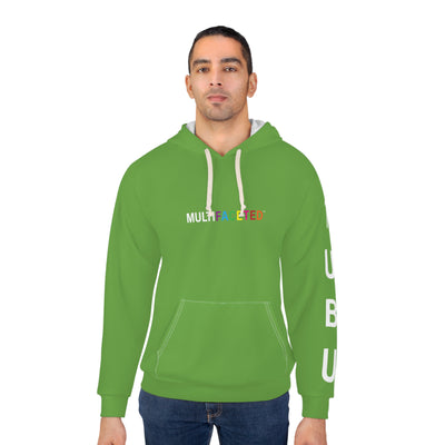 Unisex Pullover Hoodie with sleeve detail - Multifaceted Logo Hoodie - Green