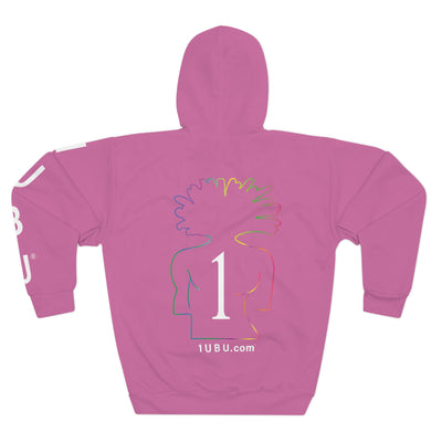 Unisex Pullover Hoodie with sleeve detail - Multifaceted Logo Hoodie - Pink