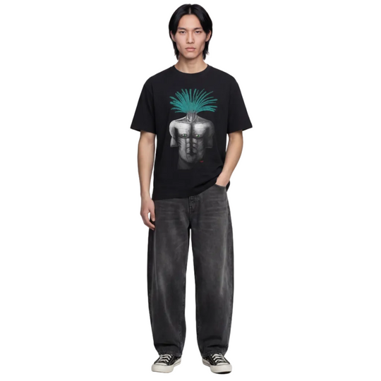 1UBU black graphic oversized Boxy tee
