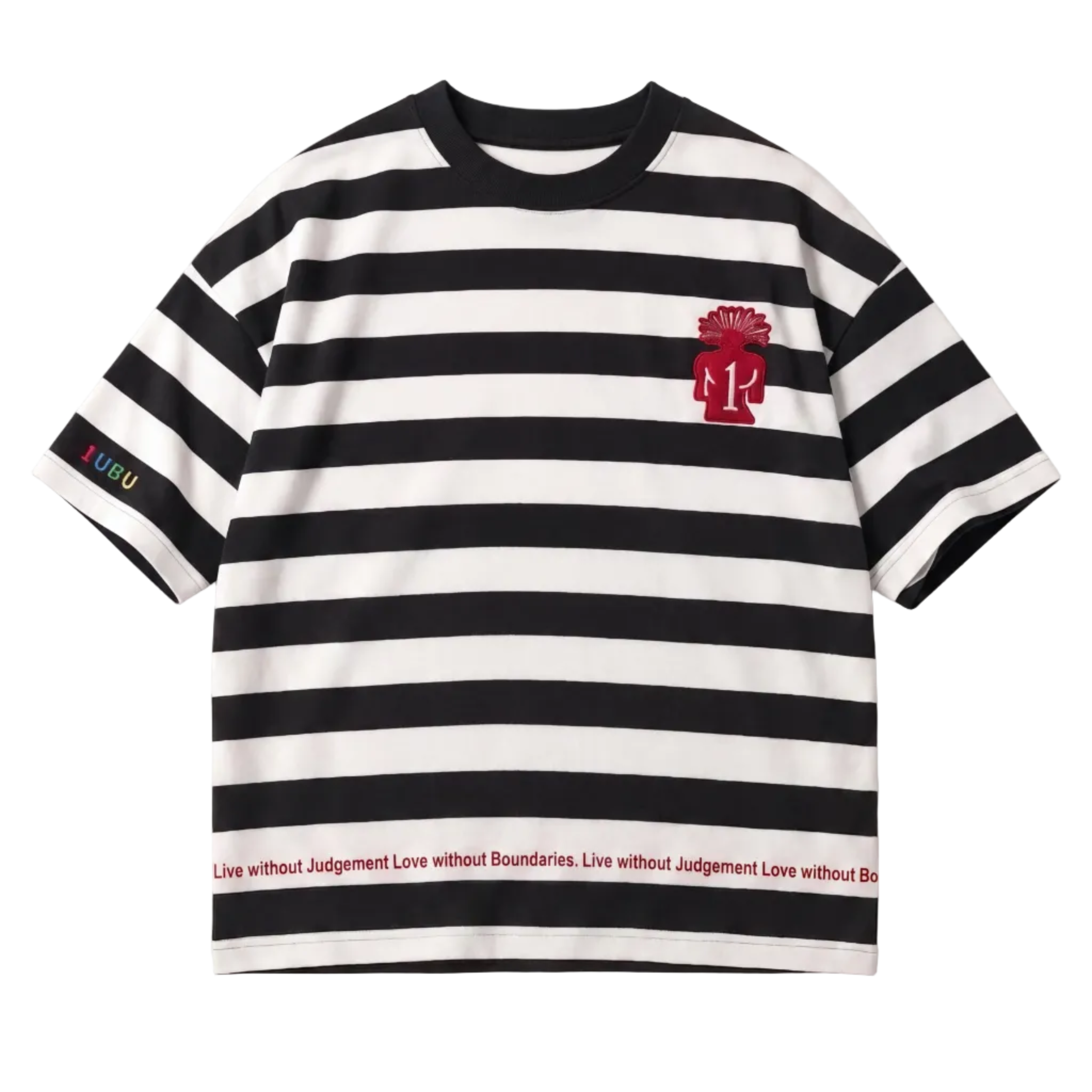 1UBU black and white stripe tee