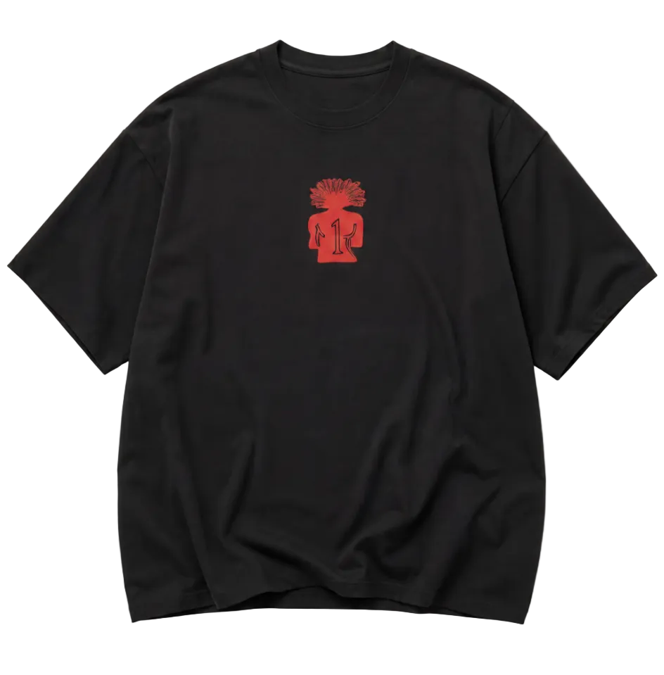 1UBU Men’s Box Tee white streetwear t-shirt with red chest logo