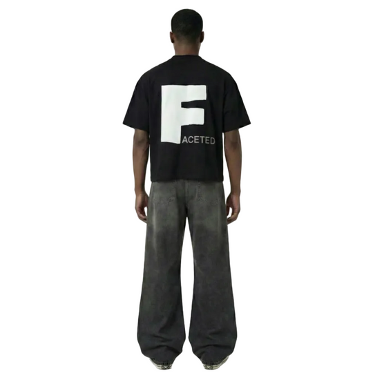 Boxy Urban Crop Shirt - Black and White Shirt